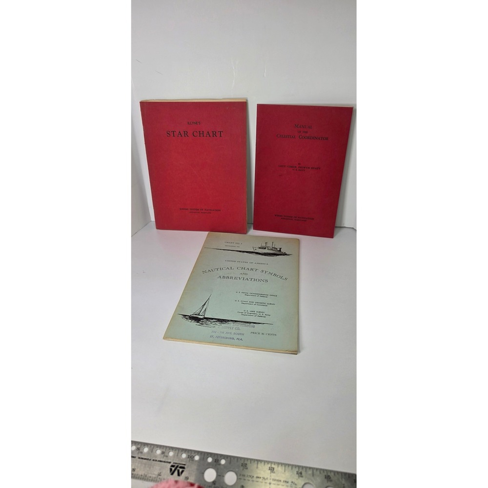 Vintage Nautical Navigation Set Illyne Star Chart Celestial Manual 1939-1943